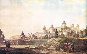 Акварель с видом крепости художника М. М. Иванова (1790) , находящегося при штабе Г. А. Потемкина