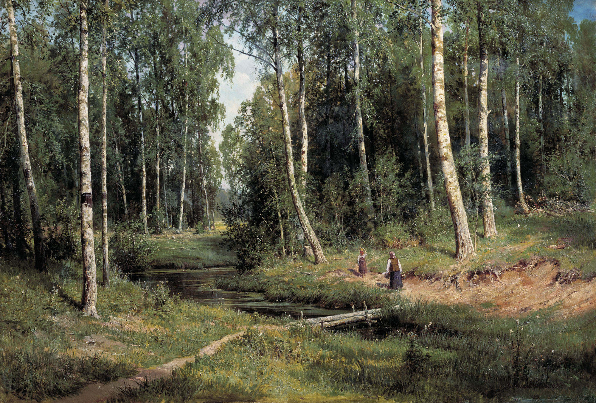 Как называется картина русского художника. Ручей в Березовом лесу. И. Шишкин. 1883.